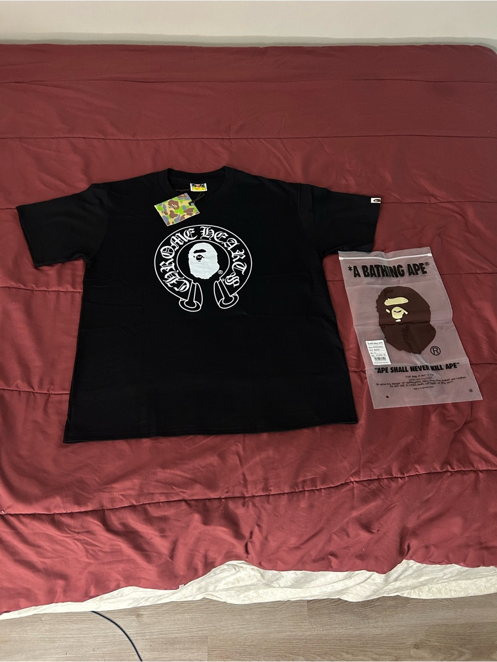 Bape x chrome Hearts Black Graphic men T-Shirt